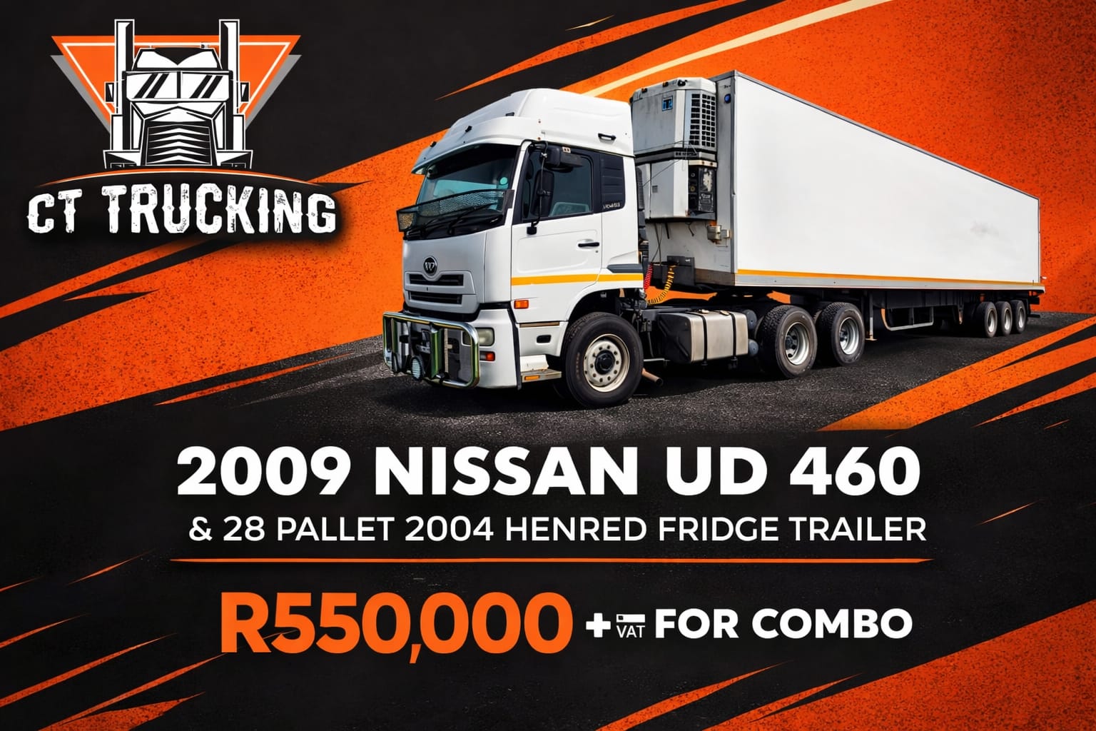 2009 Nissan UD 460 & 28 Pallet 2004 Hendred Fridge Trailer