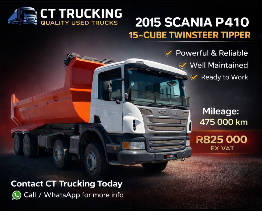 2015 Scania P410 15 Cube Twinsteer Tipper