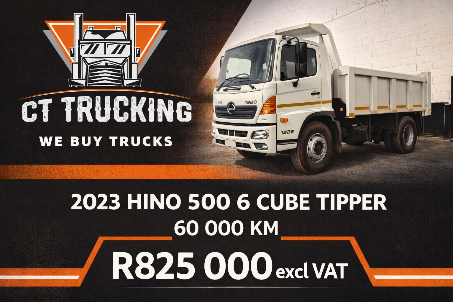 2023 HINO 500 6 Cube Tipper
