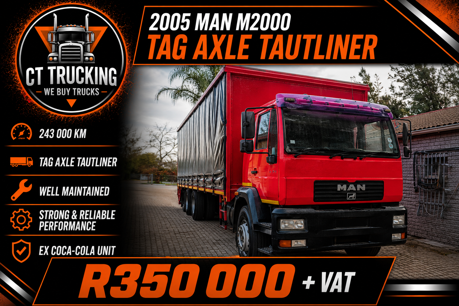 2005 MAN M2000 Tag Axle Tautliner